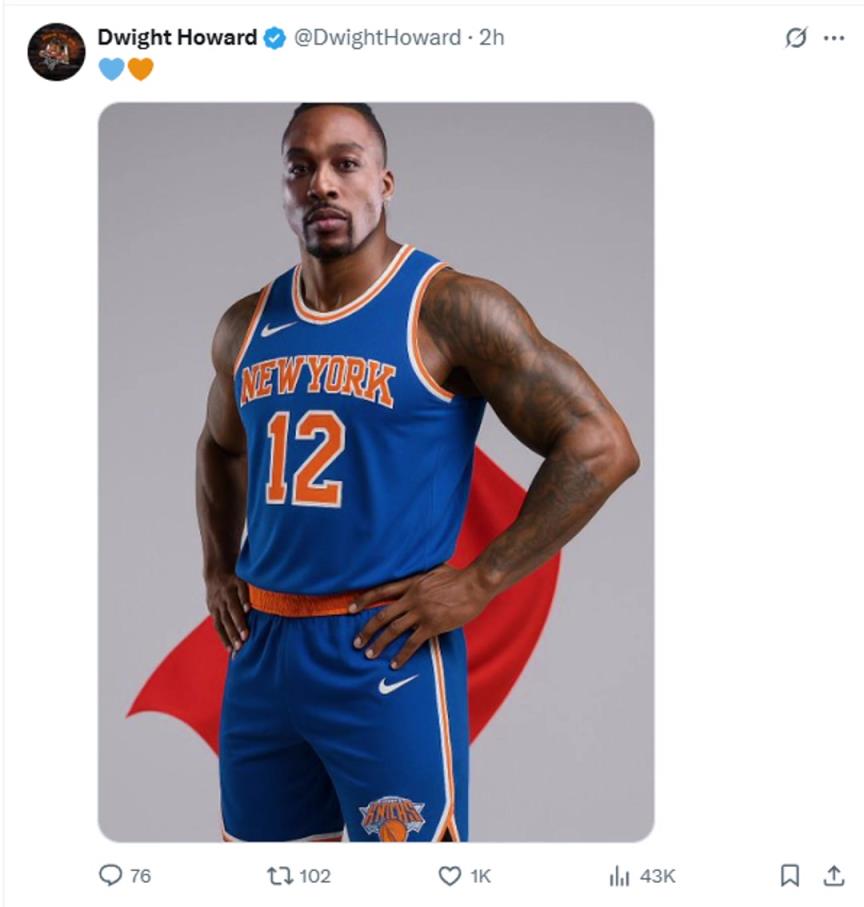 難道說？尼克斯步行者G4賽后 霍華德發(fā)推身披尼克斯戰(zhàn)袍